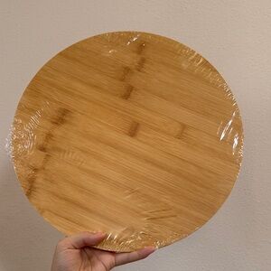 Elegant Bamboo Round Serving Tray Cutting Charcuterie Board